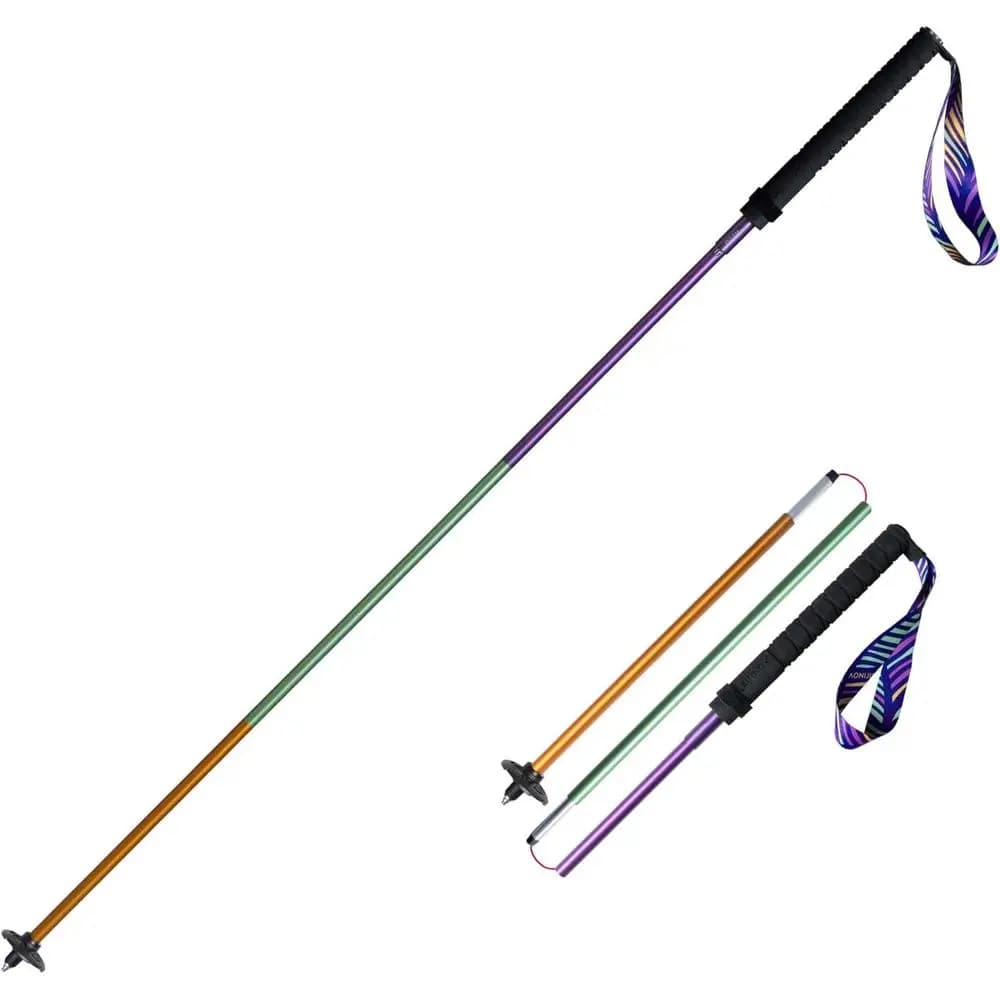 Bastoncini da Trekking Leggeri in Alluminio Regolabili - Set da 2 Bastoni Pieghevoli per Avventure all'Aperto
