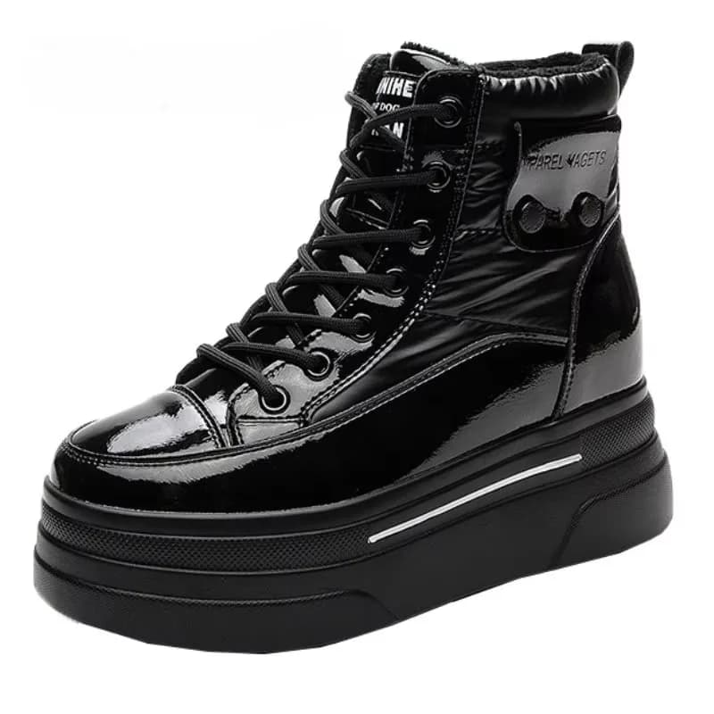 9 cm nuovo piumino in vera pelle da donna stivaletti da neve con plateau zeppa tacchi nascosti donne calde autunno primavera stivali casual scarpe