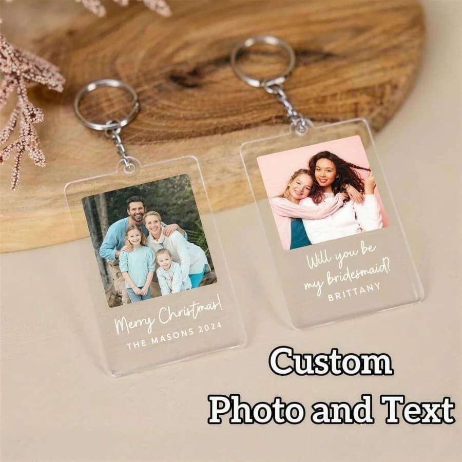 Portachiavi in acrilico personalizzabili, accessori per borse, ganci appendiabiti regolabili da parete, ganci portachiavi alla moda, regali personalizzati con nome o foto