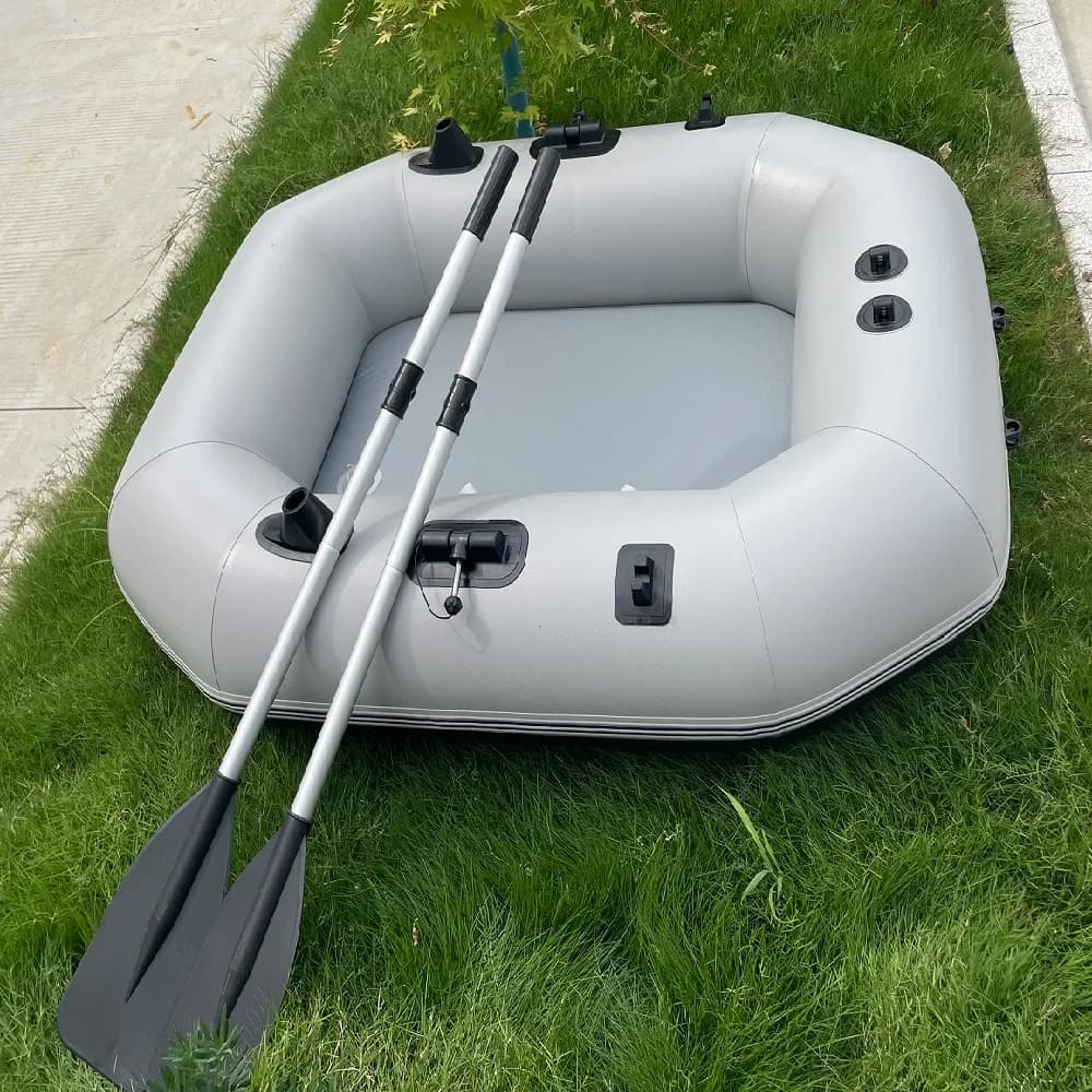 -Single 1.2mm PVC Gonfiabile Barche da pesca Kayak a remi Ispessimento del fondo Gommone artigianale rinforzato con pagaie