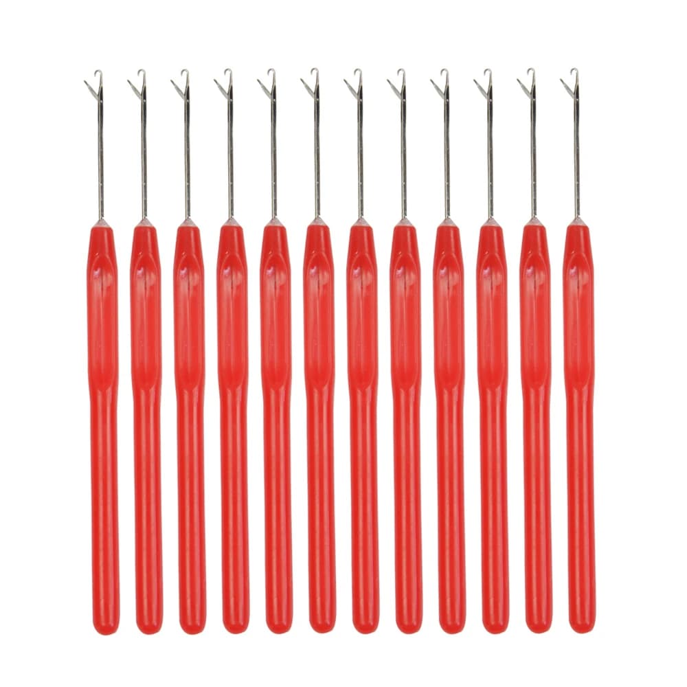 12 pezzi uncinetto pizzo uncinetto ago tirando gancio per micro collegamento estensioni dei capelli intrecciatura tessuto parrucche strumento per lo styling creazione fai da te