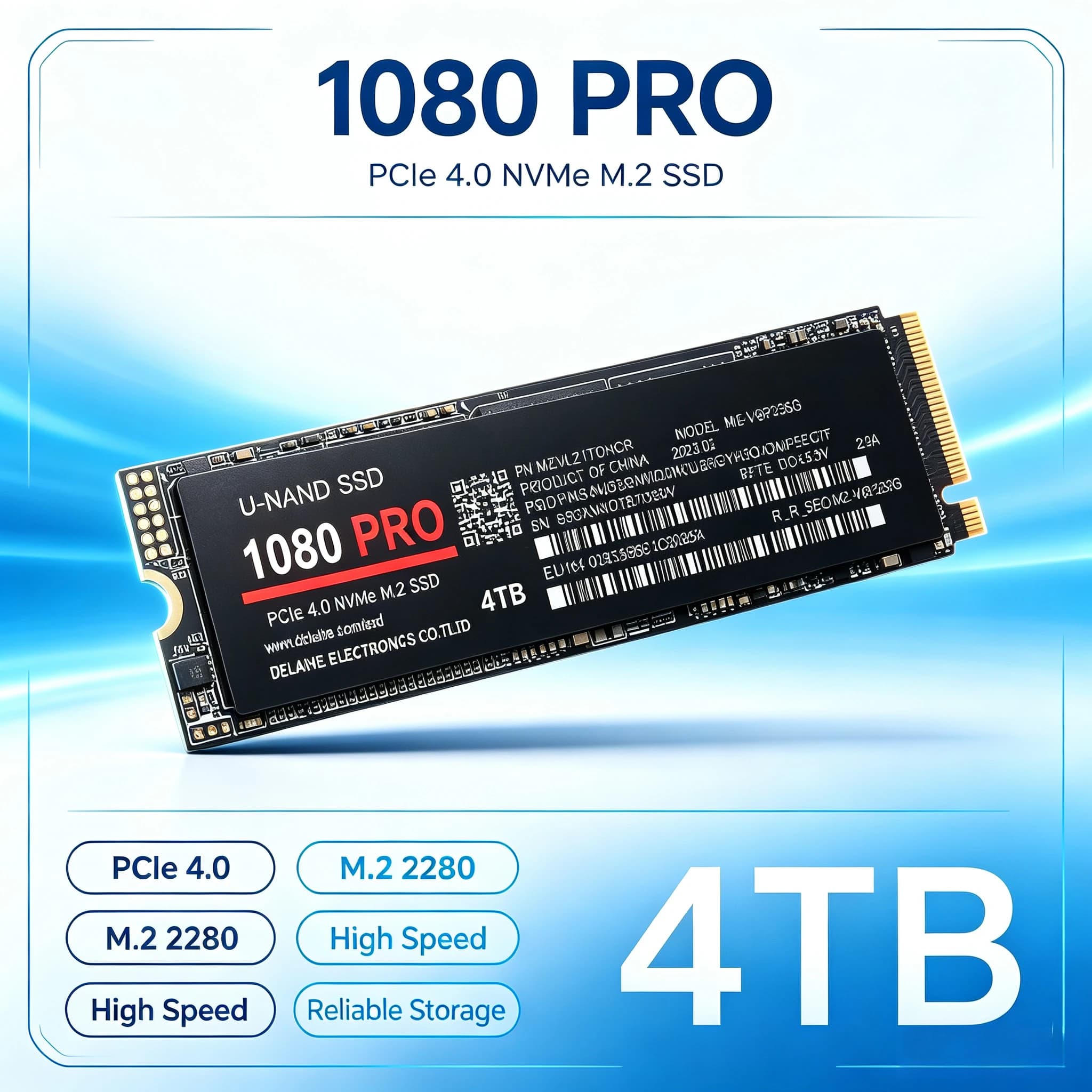 Original NEW 1080PRO M.2 NVMe PCIe 4.0 Internal SSD Up to 7450MB/s High‑Speed Solid State Drive For Laptop Desktop PC