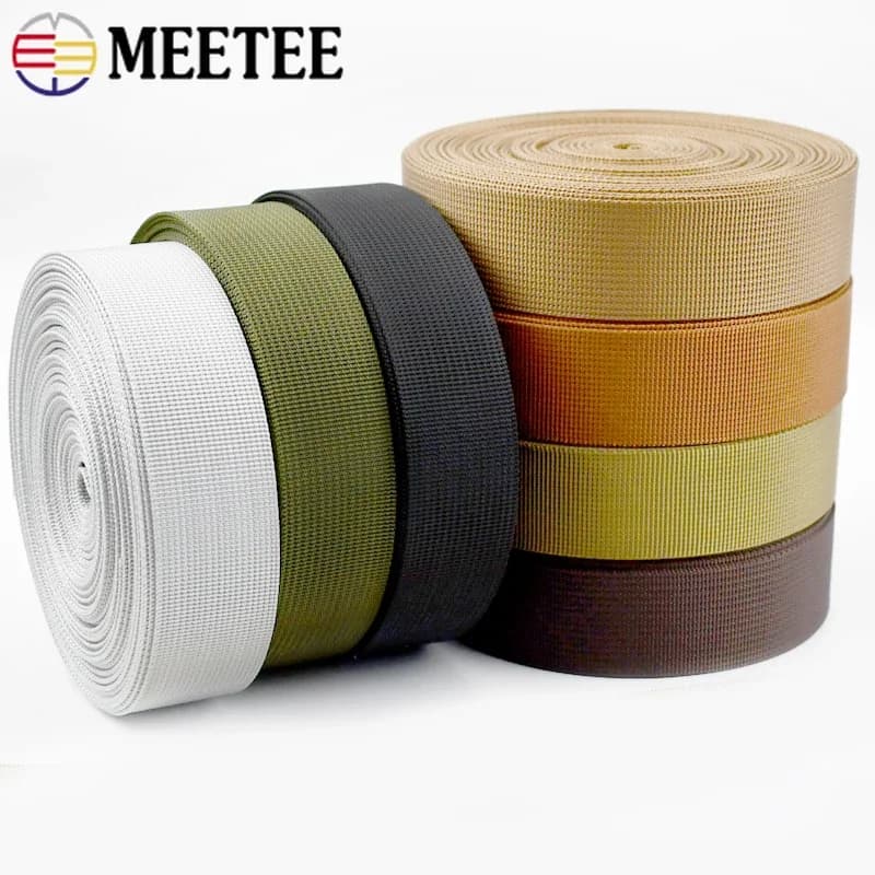 5 Metri 20/25/32/38/50mm Fettuccia di Nylon per Cinghia Cintura di Sicurezza Zaino Nastro Nastro Fascia Borsa FAI DA TE Bias Vincolante Accessori Per Cucire