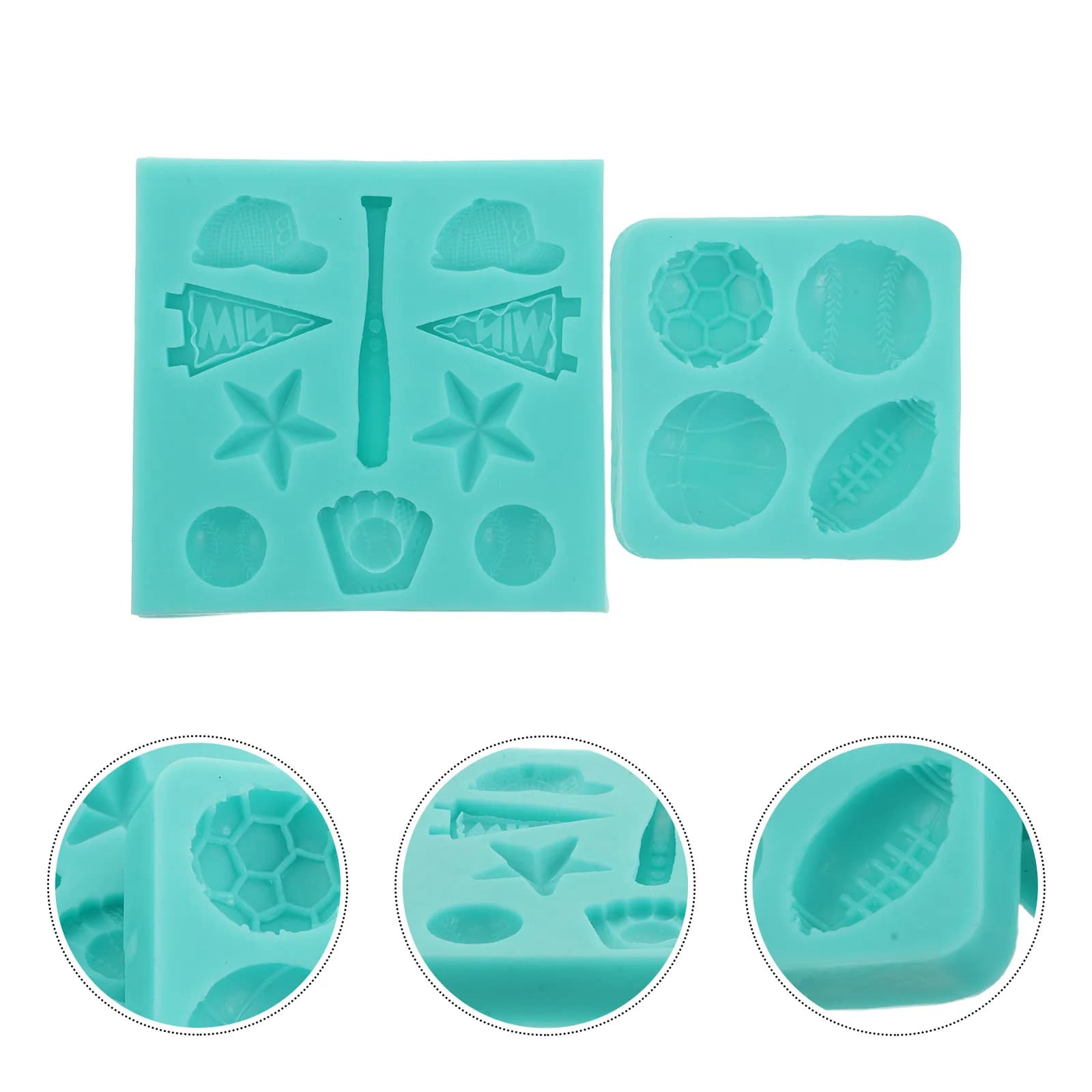 2Pcs Silicone Ball Mold Flexible Sports Chocolate Baking Tools Soccer Basketball Baseball Football Candy Fondant Cookie Molds