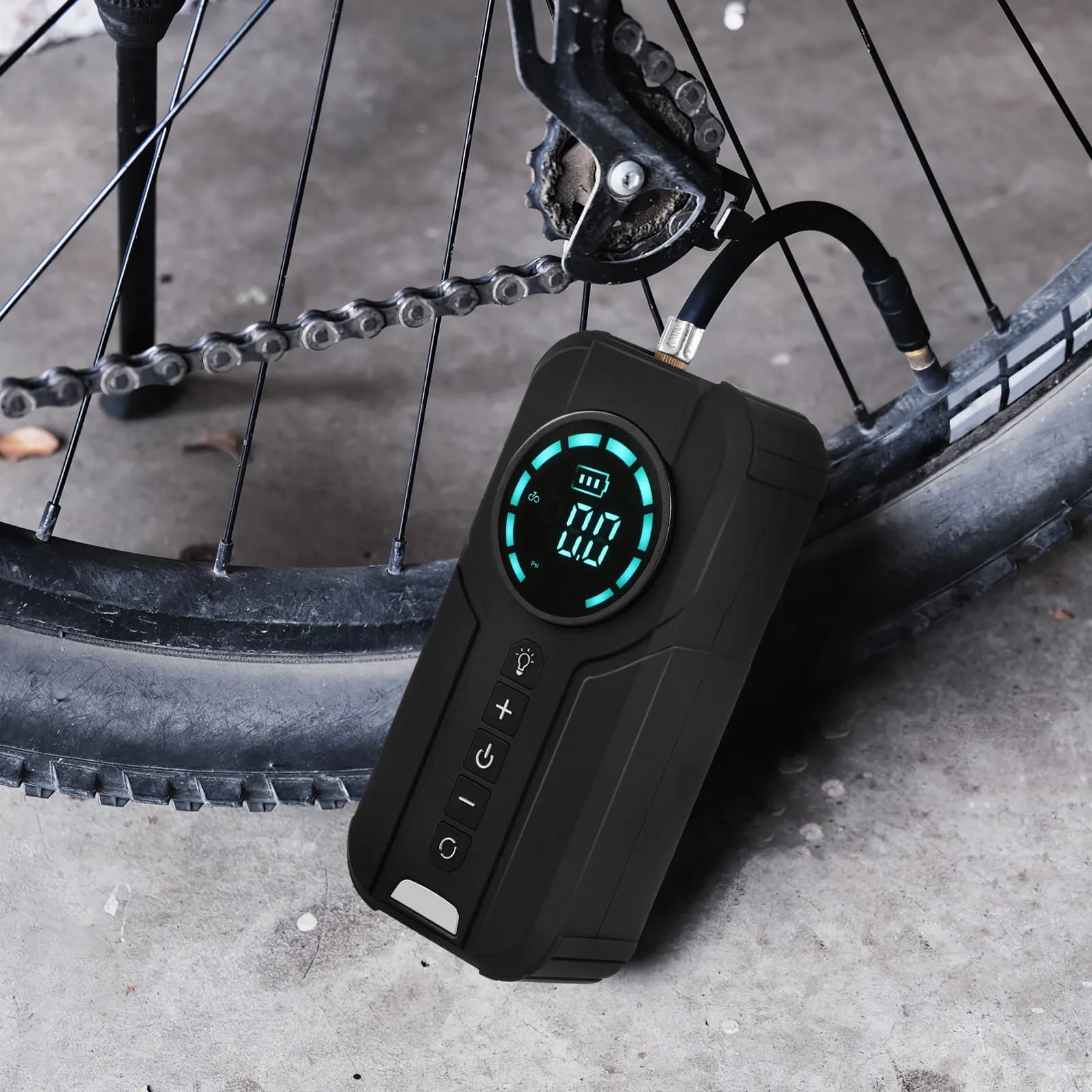 Compressore d'aria portatile per pneumatici auto 12V, gonfiatore elettrico senza fili, pompa manuale per auto, biciclette, palloni e palloncini.