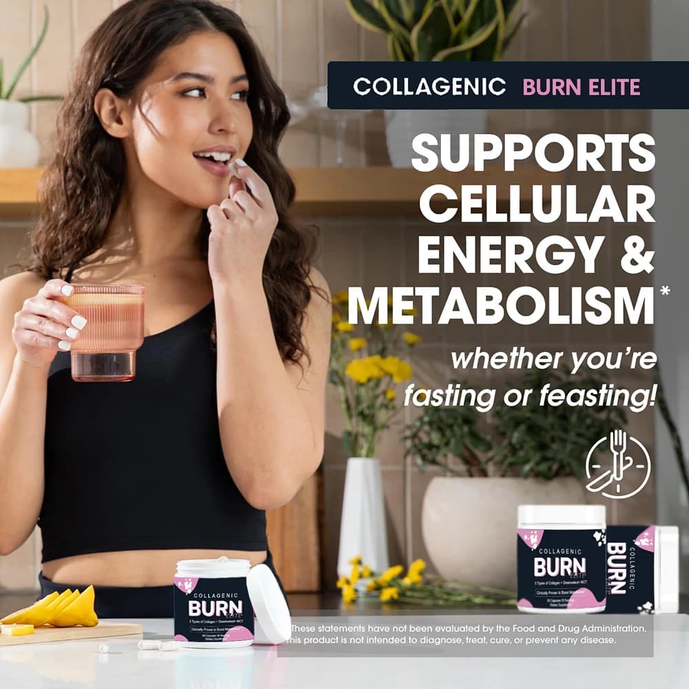 Multi Collagen Burn Elite | Types of Hydrolyzed bovine collagen combos I, II, III, V, X | Increases metabolism | Keto and gluten-free