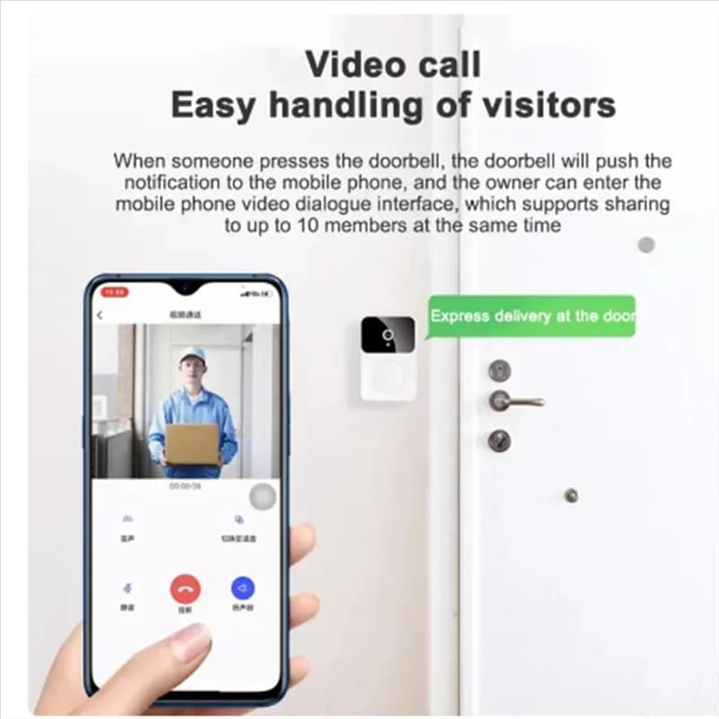 CLCU Smart Wireless Wifi Video Campanello Impermeabile 1080P HD Video Campanello con telecamera HD Telecamera per visione notturna a infrarossi Facile da U