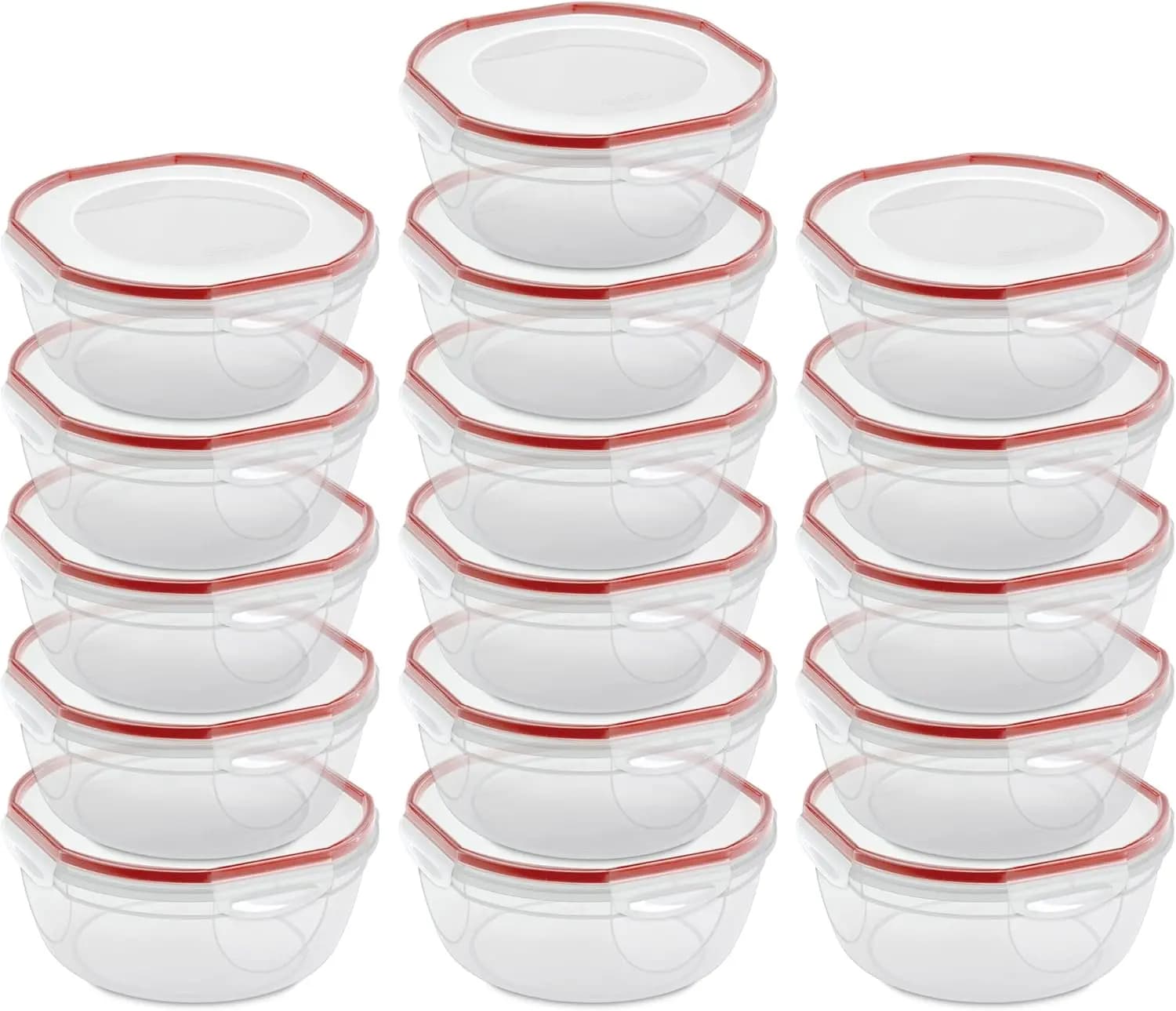 Set di 16 Contenitori Ermetici per Alimenti, 4.7 Qt, Senza BPA, Adatti per Microonde e Lavastoviglie, Impilabili