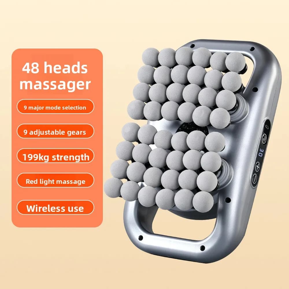 42-Head / 48 Head Fascia Gun Nine Modes Deep Tissue Massager for Muscle And, Fitness Essential,48 Multi-functional Massagers