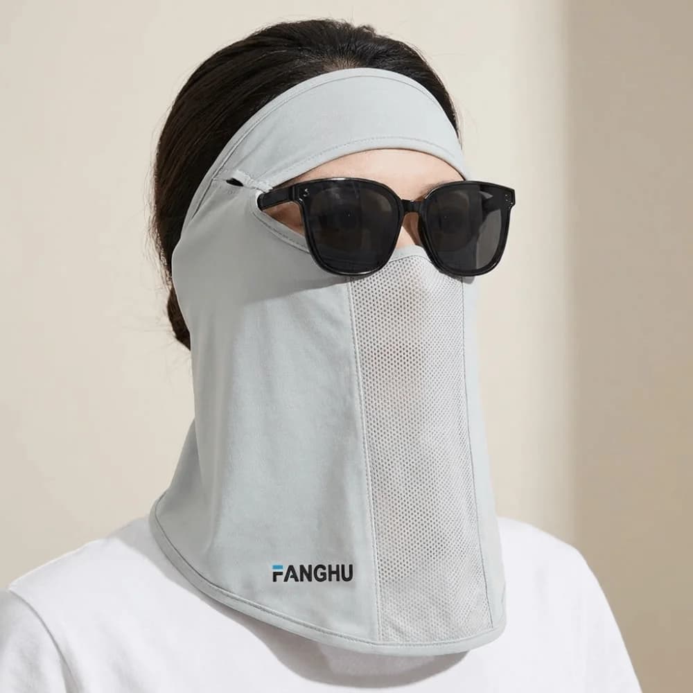 Maschera in Seta Ghiaccio Tinta Unita alla Moda, Protezione Solare UV, Copriviso, Velo per il Viso, Sciarpa per il Viso, Maschera Gini per Esterni