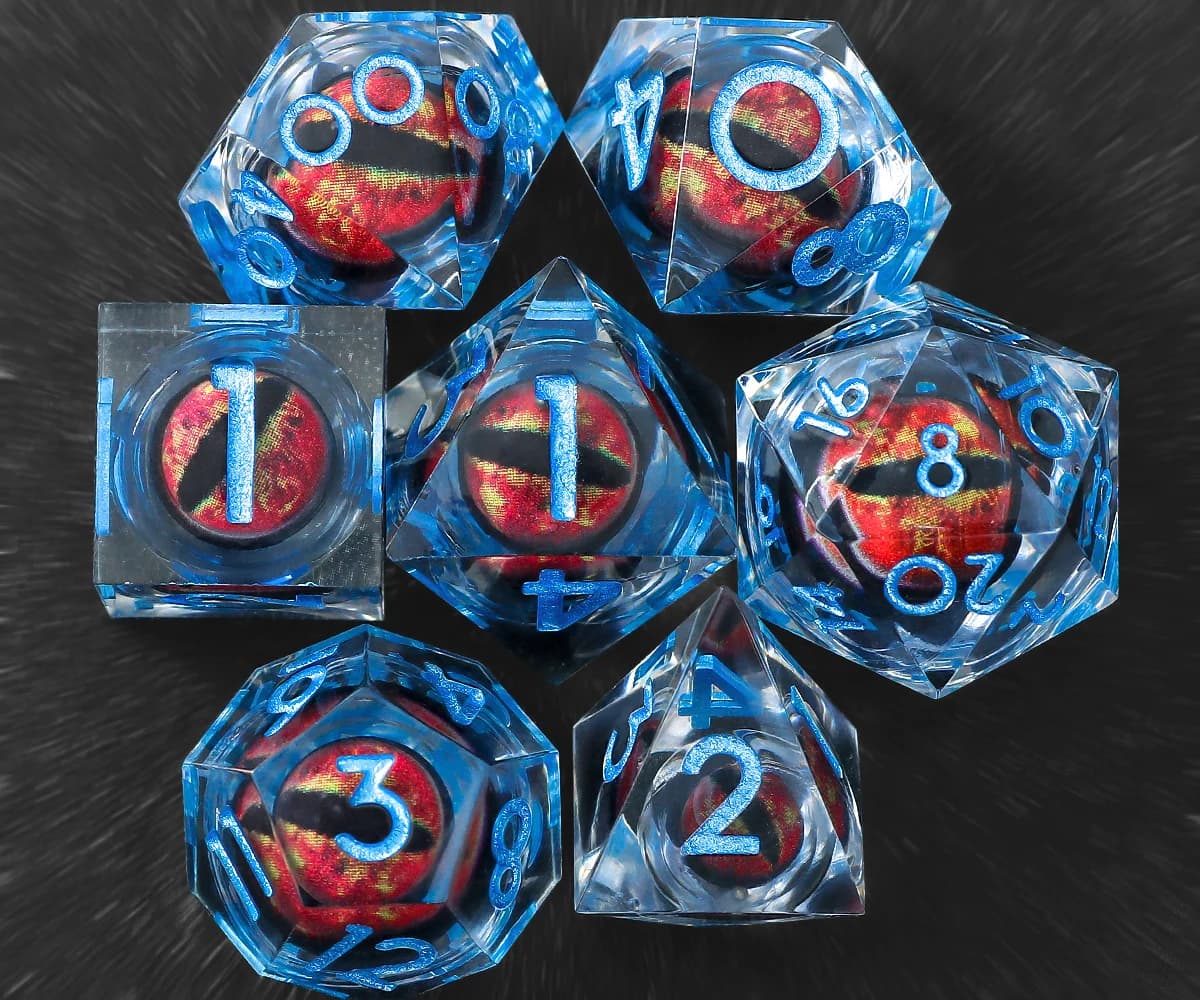 Dungeons and Dragons, Dnd Resin Dice Set, 7pc Resin Polyhedral Dice Set for Tabletop