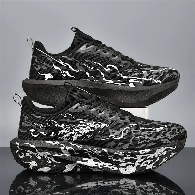 Unisex Sports Shoes Thick Sole Cushioning Anti Slip Rebound Professional Running Shoes Comfort Breathe Fashion Training Sneakers