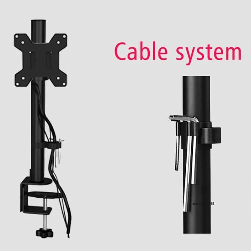 10"-27" DL-M050 Single Monitor Desk Support, Computer Screen Support 75x75 100x100, Full Motion, 0-9kg