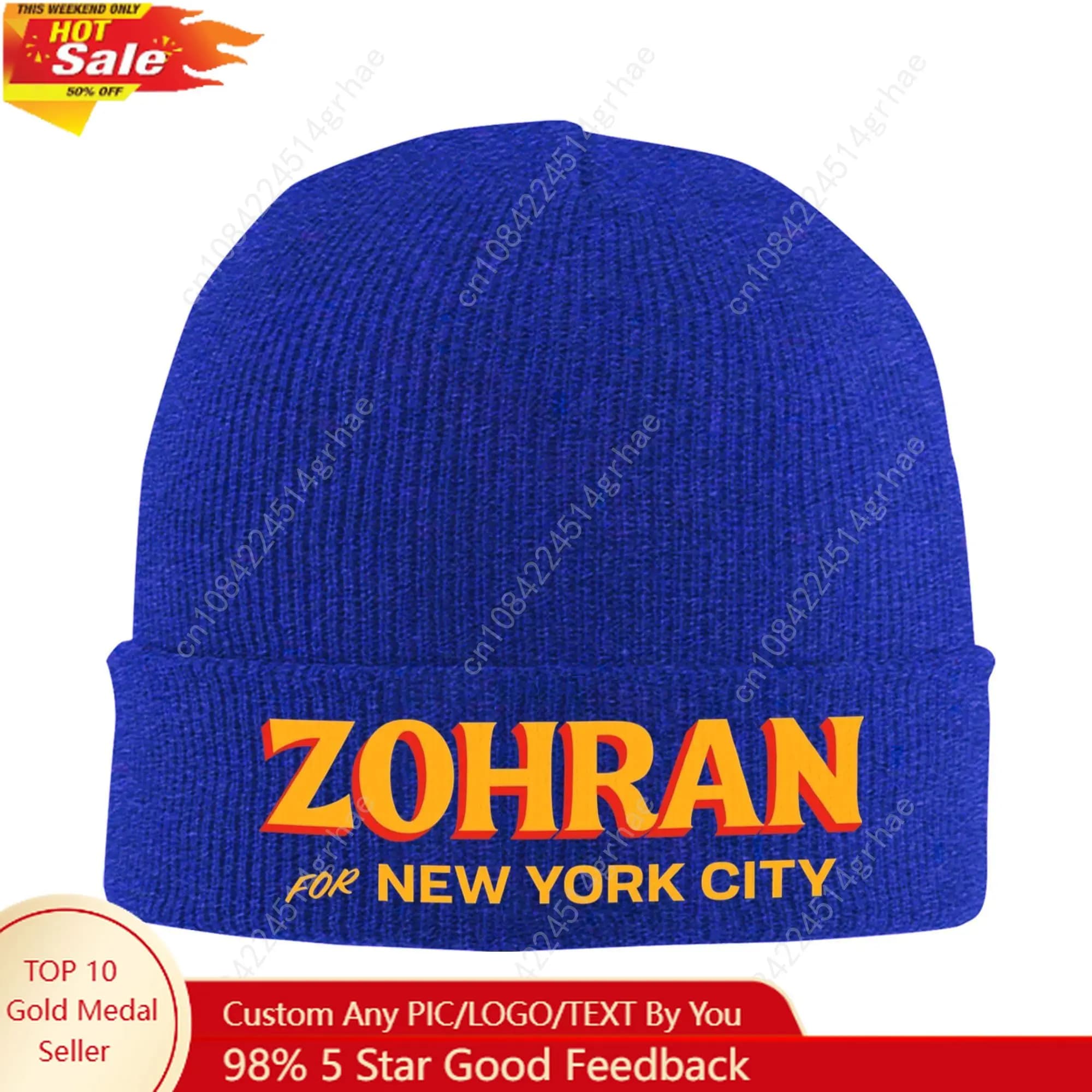 Zohran for New York City Berretto con teschio lavorato a maglia per donna Uomo Cappello caldo lavorato a maglia