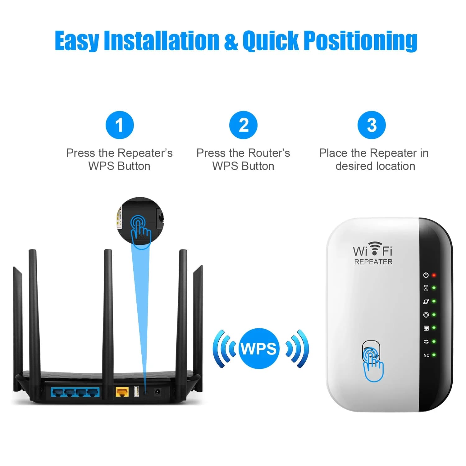 Nuovo Ripetitore WIFI wireless a sette lampade di terza generazione 300Mbps Router 2.4G Range Extender Amplificatore di segnale Wi-Fi Home