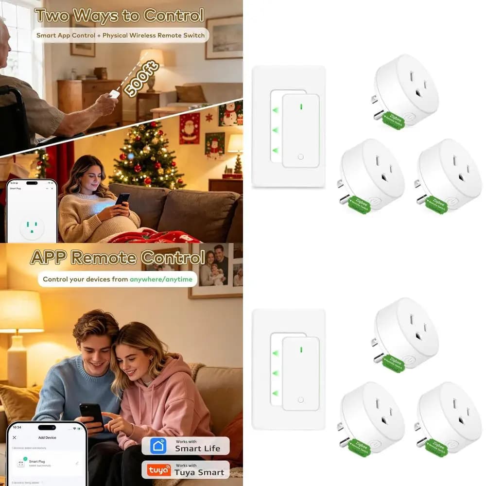 Presa Intelligente con Interruttore Decorativo, Ripetitore, Controllo tramite App e Vocale, Compatibile con Alexa e Assistente, Timer e Programmazione