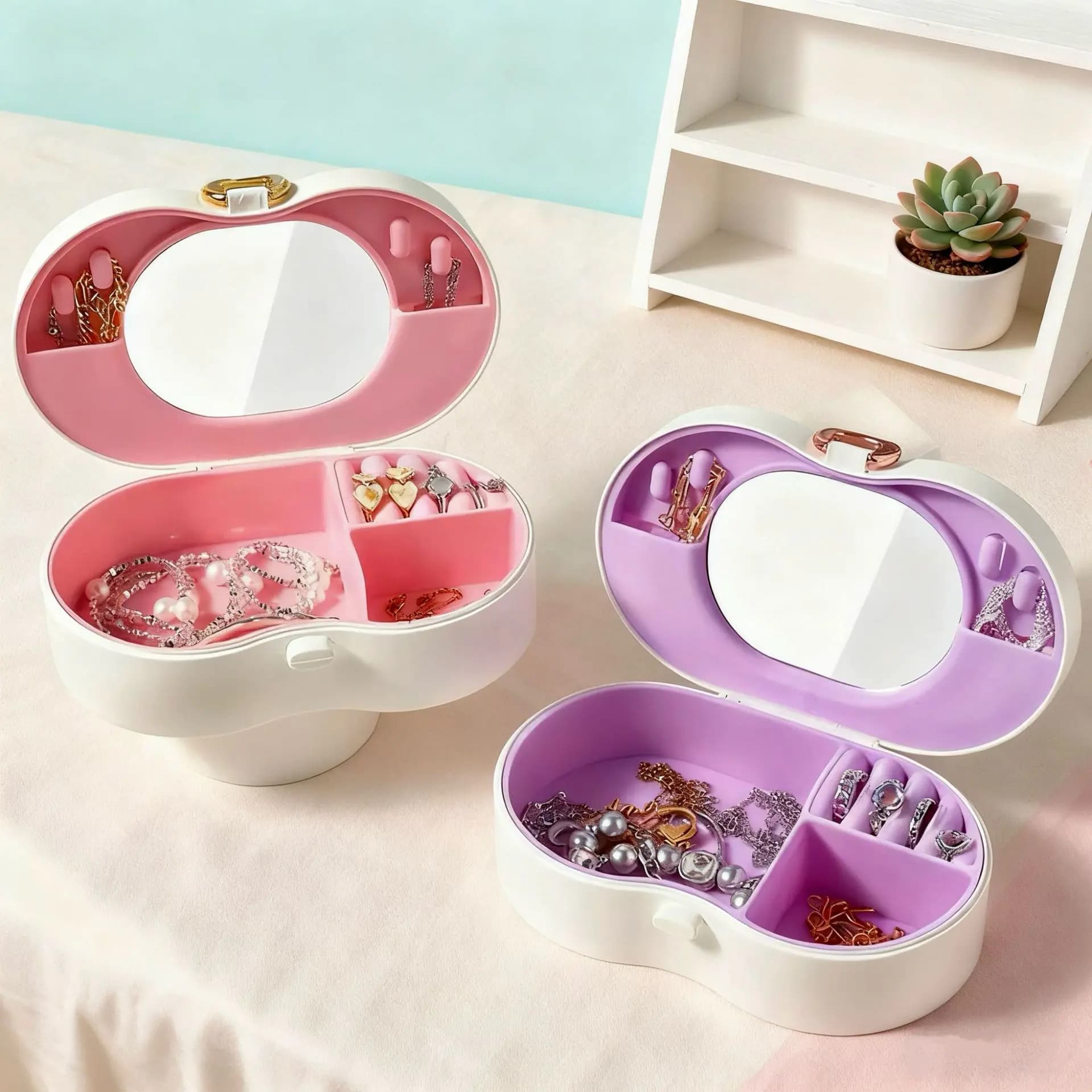 Large-capacity Multi-functional Portable Jewelry and Accessory Storage Box - Necklace, Ring, Earring and Accessories JJ1601