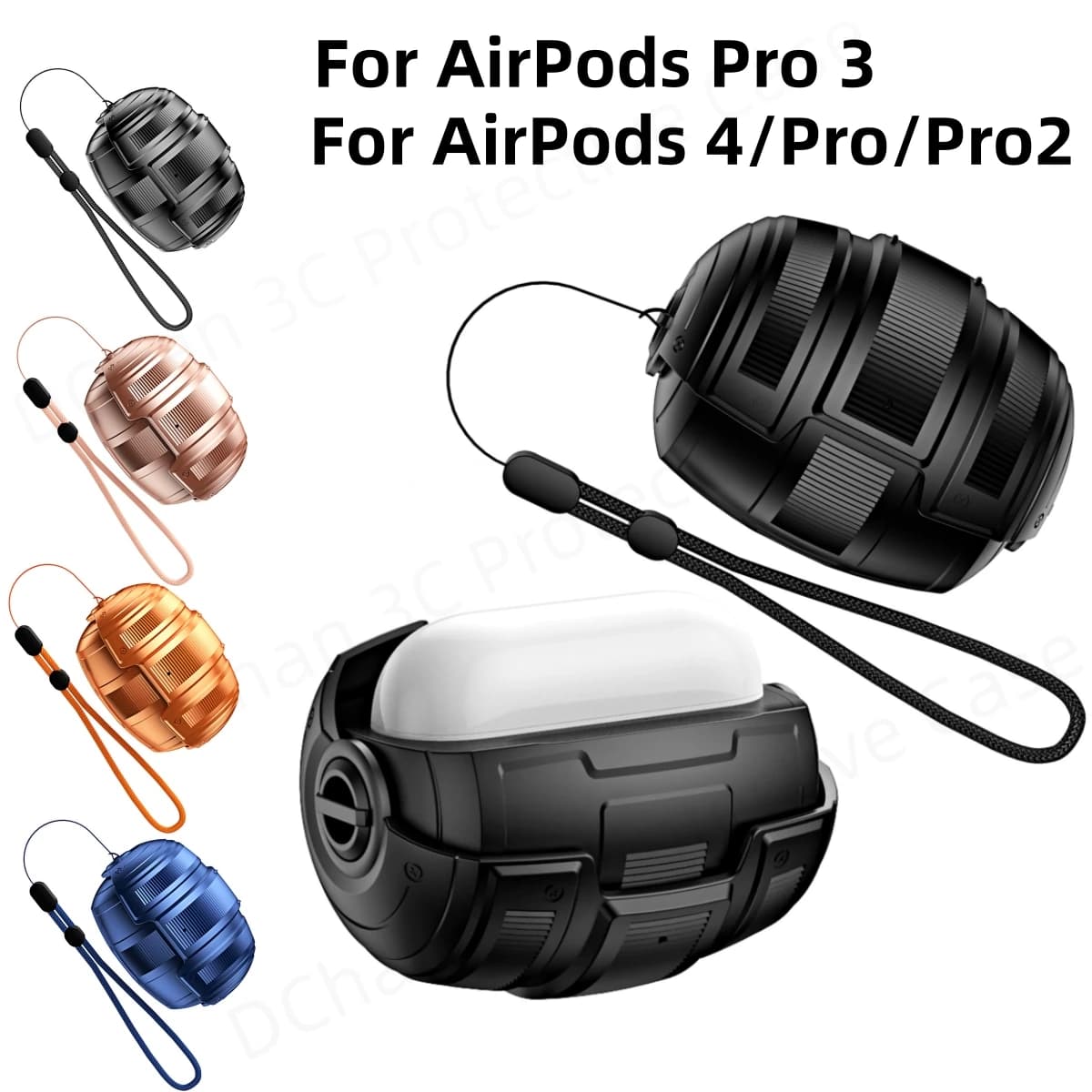 For AirPods Pro 3 Case Men Earbuds Unique Space Capsule Design 360 RotatingMagnetic Lock Case For AirPod Pro 3 Shockproof Cover