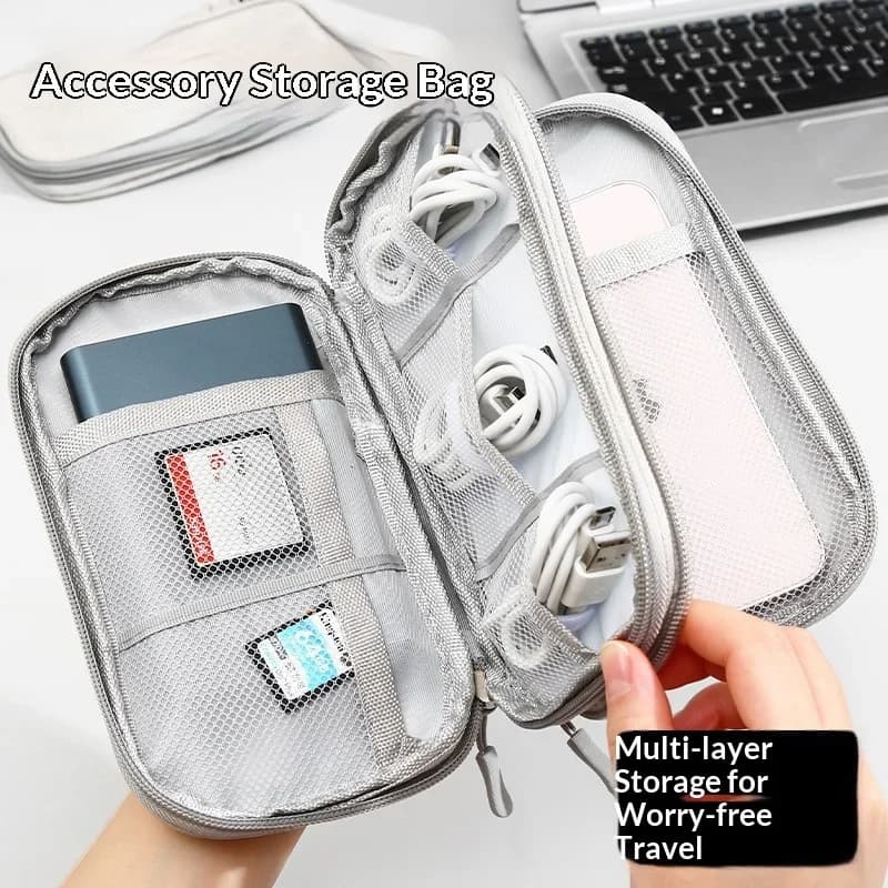 Multi Layer Travel Cable Organizer Bag Waterproof Electronic Accessories Storage Case for Charger USB Phone Earphone