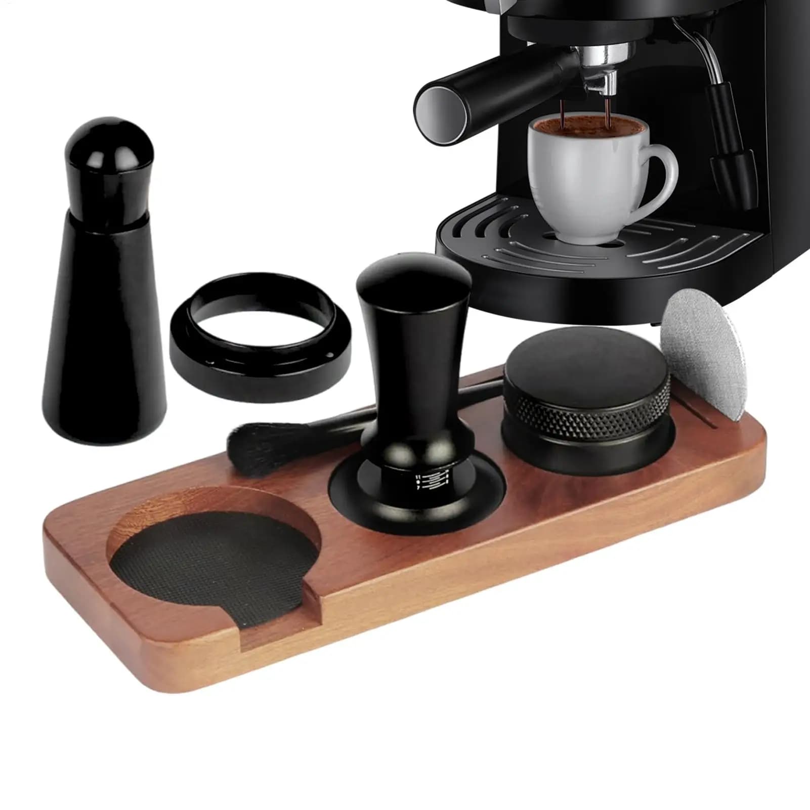 58mm Espresso Tamper & Distributor Set for Baristas - Professional Home Coffee Leveler Tool with Calibrated Pressure for Cafe