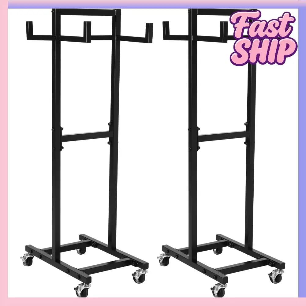39.37 inch metal jump rope trolley with wheels, space saving, for exposure and storage, ideal for home, gym, office