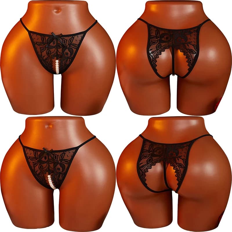 No Track Crotchless Lingerie Women's Mutandine Pearl Toys T Biforcation Herotic Shades Open Underwear Transparent Sexy Female G String