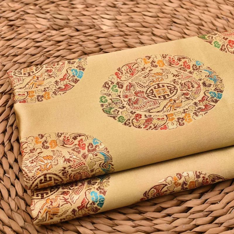 Dragon Pattern Brocade Jacquard Fabric Simulated Silk for Clothes Cushion Decoration Costumes Handicraft Diy Sewing Cloth