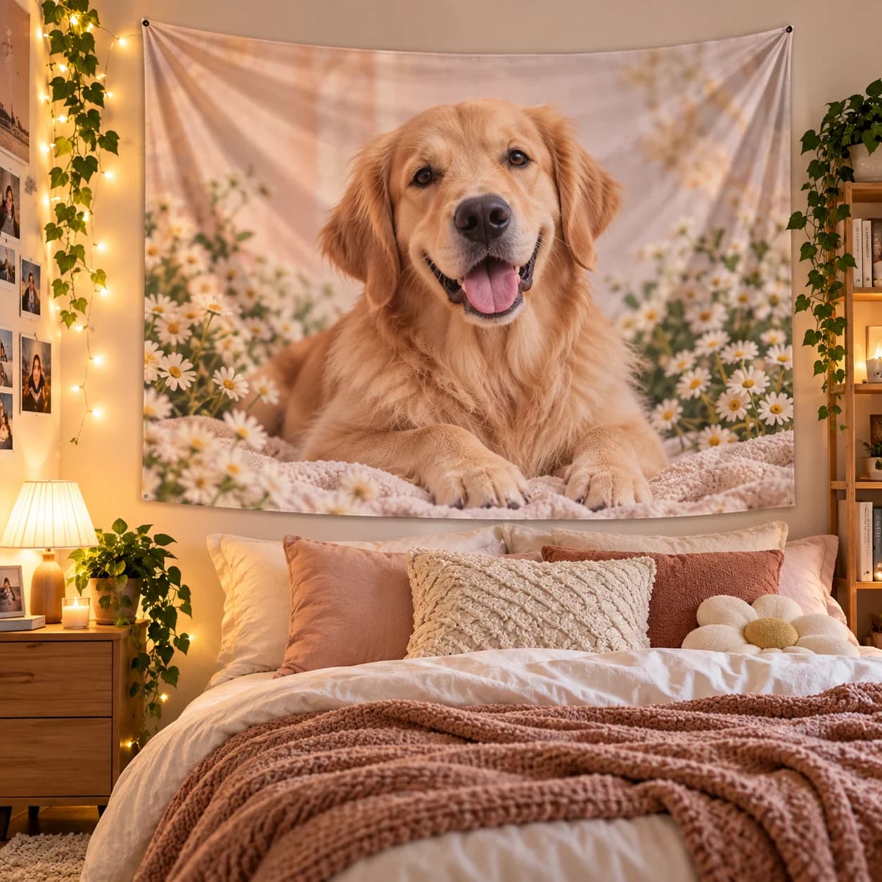 1PC Custom Pet Photo Tapestry Personalized Picture Text Logo Wall Hanging Banner Backdrop Poster for Bedroom Home Party Decor