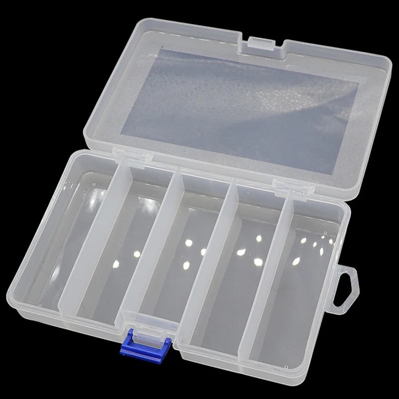 Luya Organizer for fishing equipment 5 compartments Transparent plastic accessory box Fake bait bag Thunderfrog fishing gear box