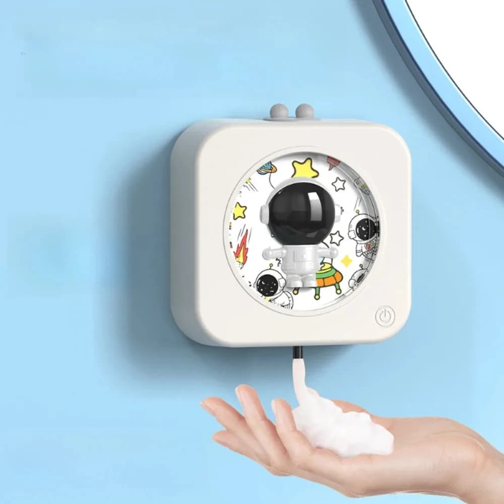 Dispenser di sapone per telefono cellulare in schiuma completamente automatico Sensore per telefono cellulare da cucina Sapone per mani in schiuma per bambini Stile astronauta