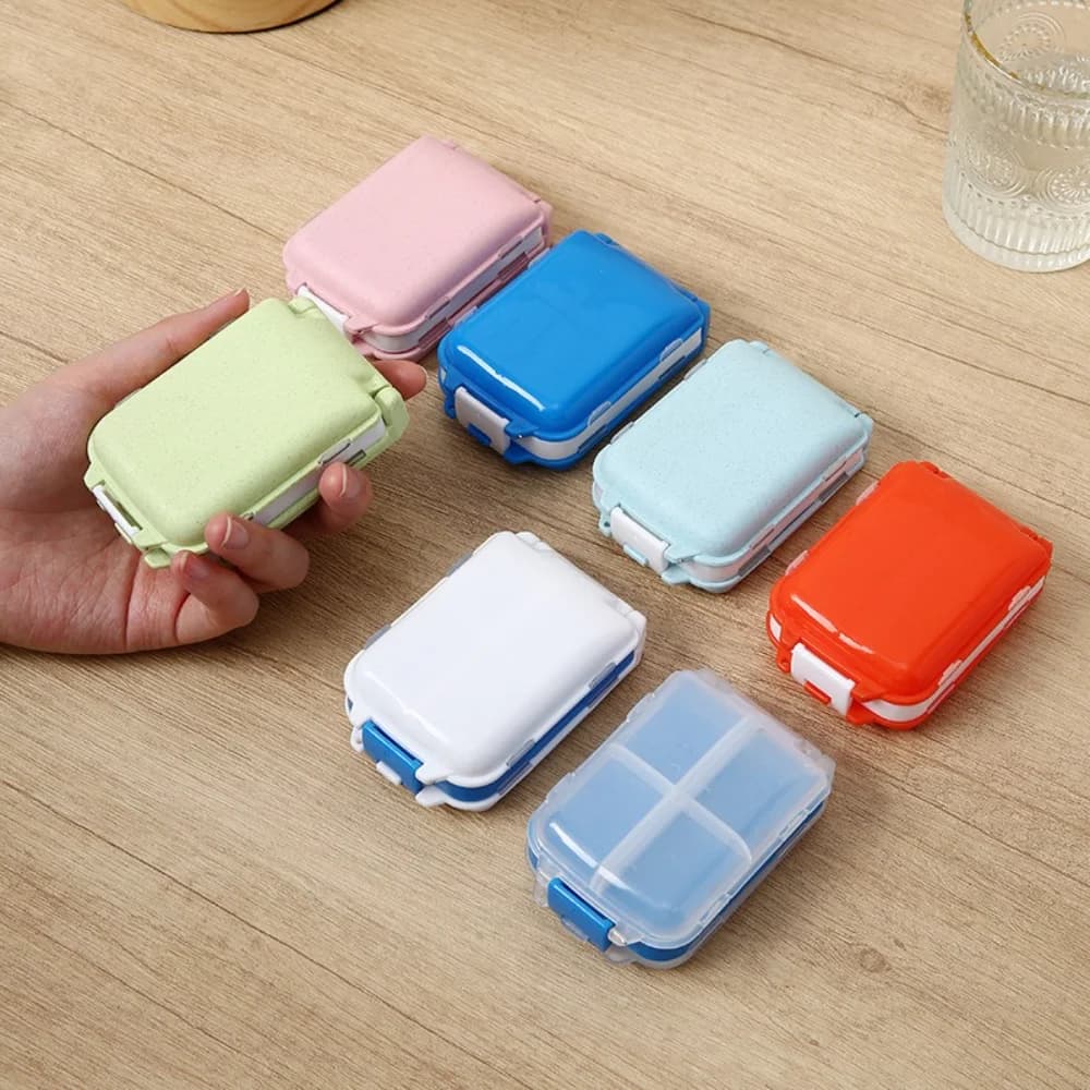 New Portatile Weekly Tablet with 8 compartments, Organizing Container for Tablets, Vitamins, Medicines, Fish Oils