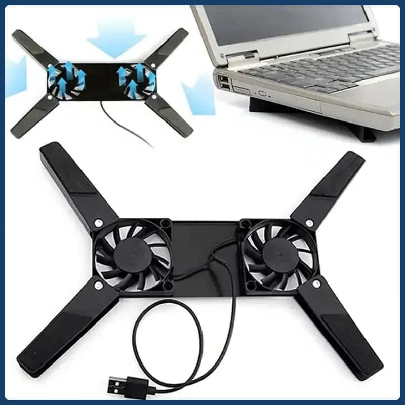 Tendenza del 2025! Base di raffreddamento girevole per laptop - 2 ventole USB | Supporto per notebook da 10-17 pollici, accessori per pad di raffreddamento per PC