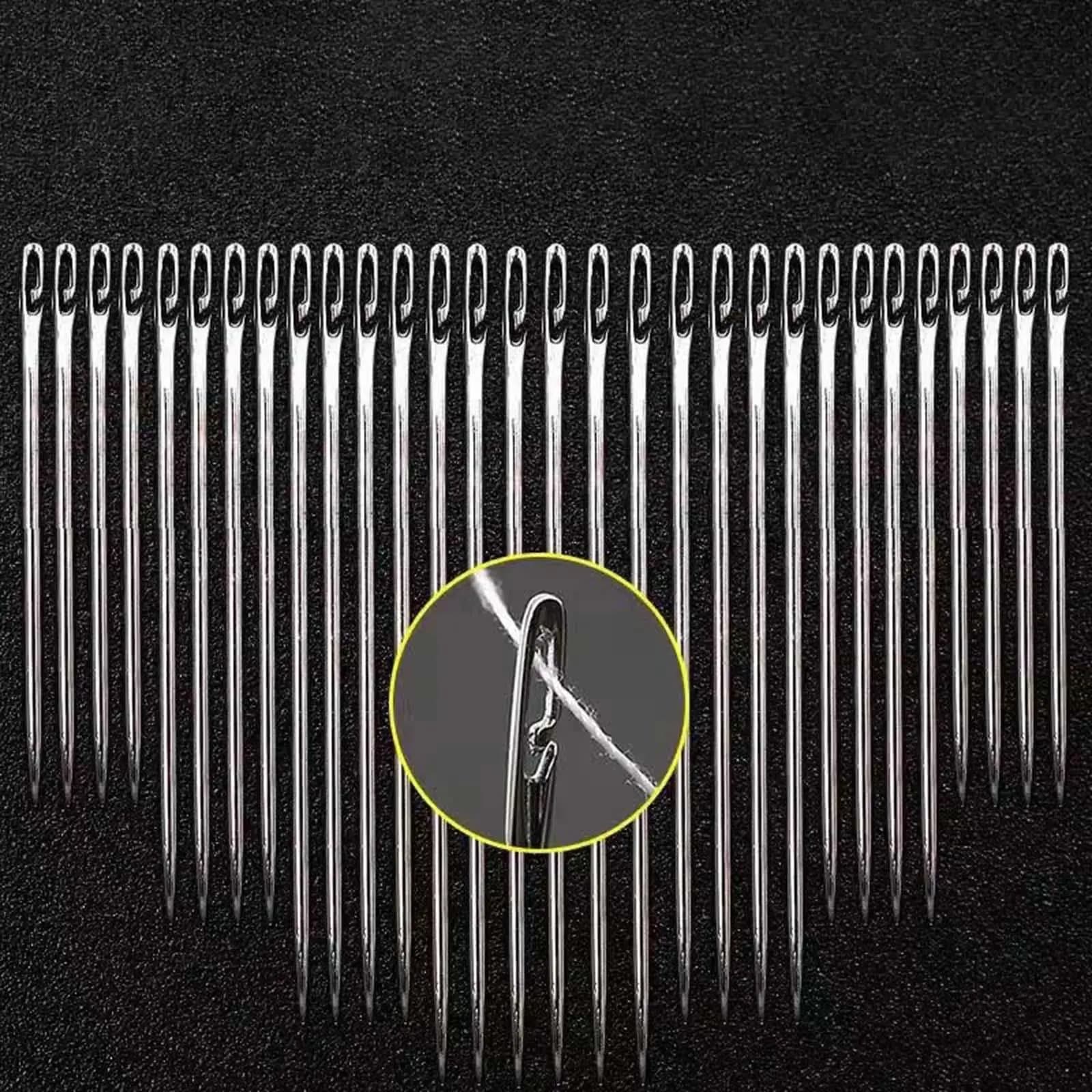 30x Blind with Needle Case for Crochet Projects DIY Multisizes Hand Sewing Needlework Self-threading Blind Sewing Needle