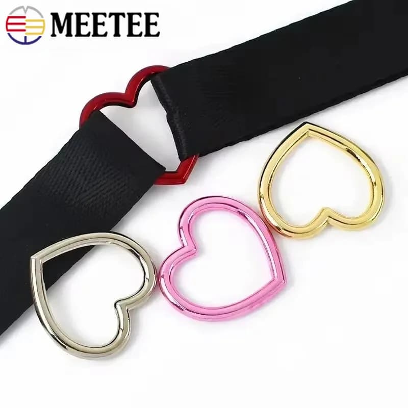 10-30Pcs 29x22mm Metal Heart O Ring Buckle Zinc Alloy Connector for Bag Strap Chain Webbing Belt Clasp DIY Hardware Purse Parts