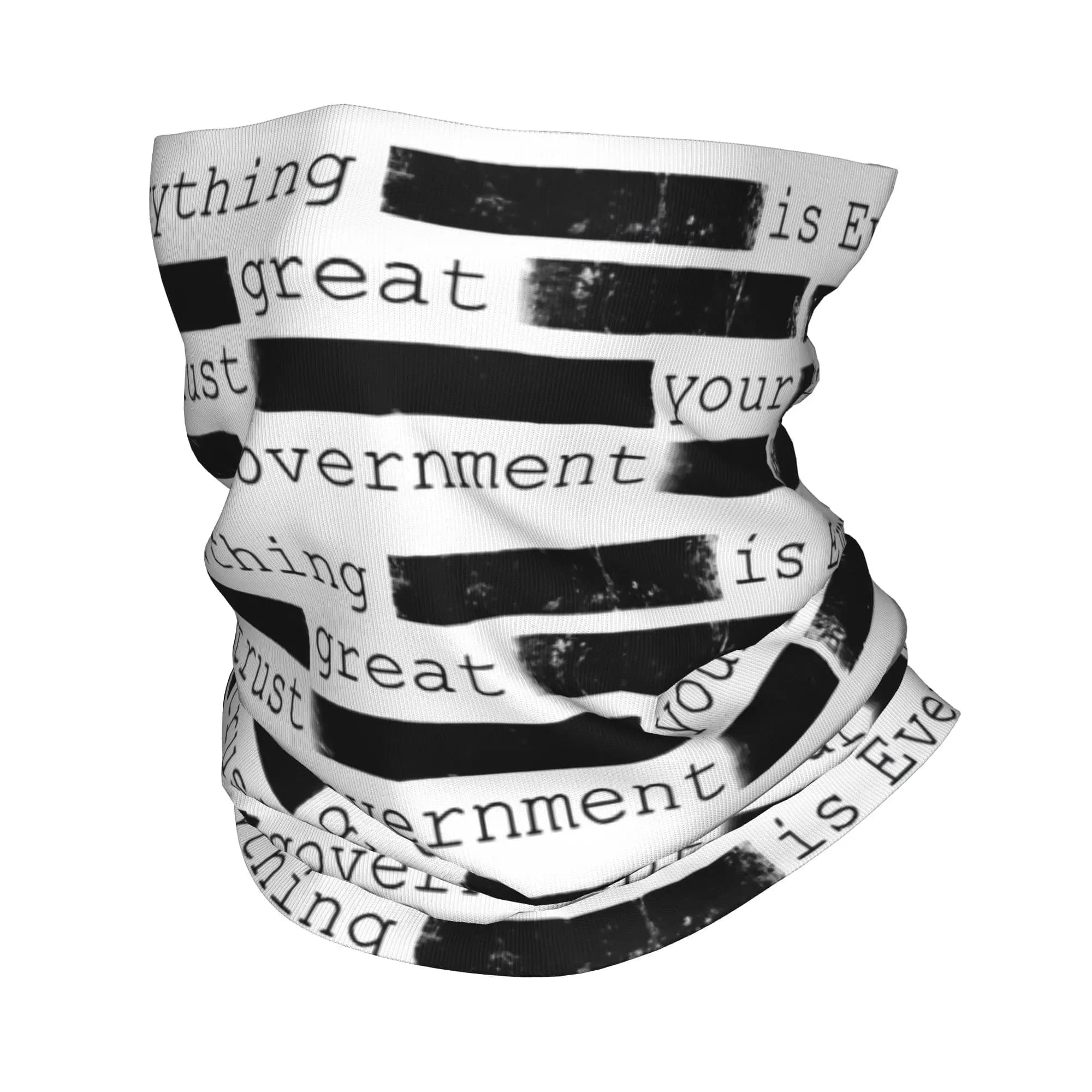 Redacted Everything is Fine Trust Your Government Bandana Copricollo Sciarpa Maschera multifunzionale per la faccia da pesca per adulti lavabile