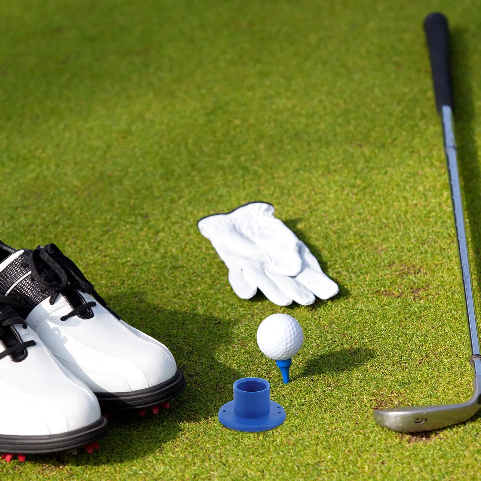 2 Pezzi Tee da Golf in Gomma per Tappeto da Driving Range, Simulatore Indoor, Pratica, Infrangibili, Riduzione delle Vibrazioni, Miglioramento della Precisione, Golf