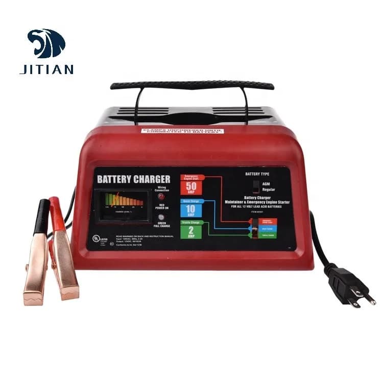 Caricabatterie per Auto 6/12 Volt Compatibile con Avviatore d'Emergenza e Adattatore Universale