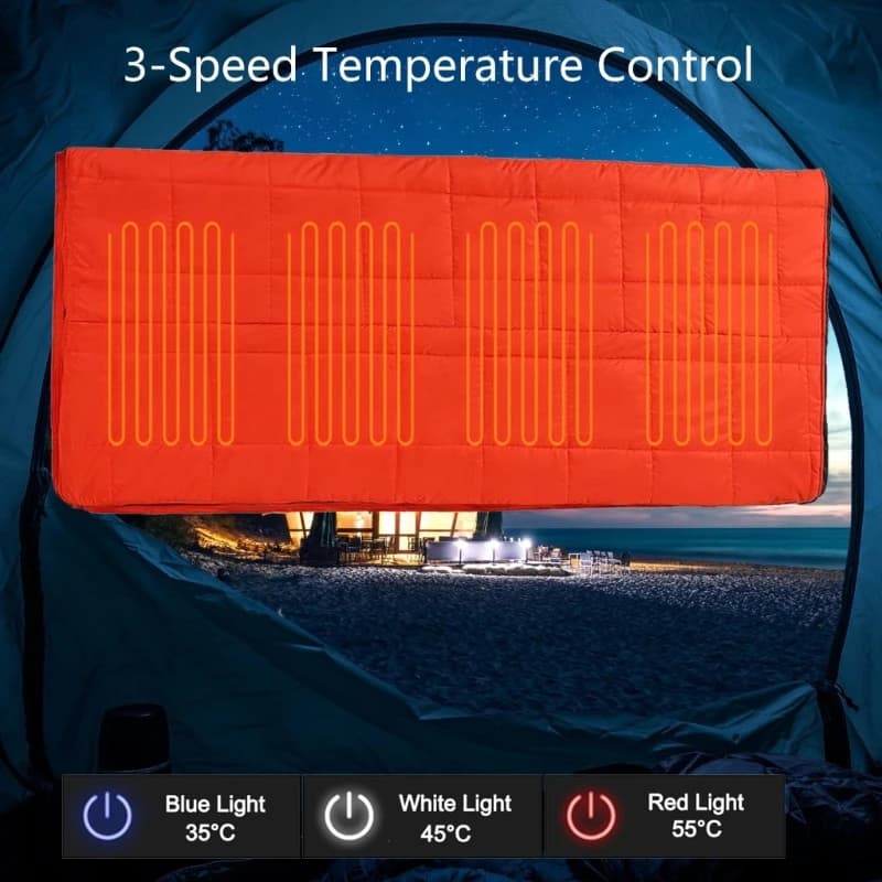 USB powered outdoor bag with 3 heat settings 4 adjustable heating pad for camping