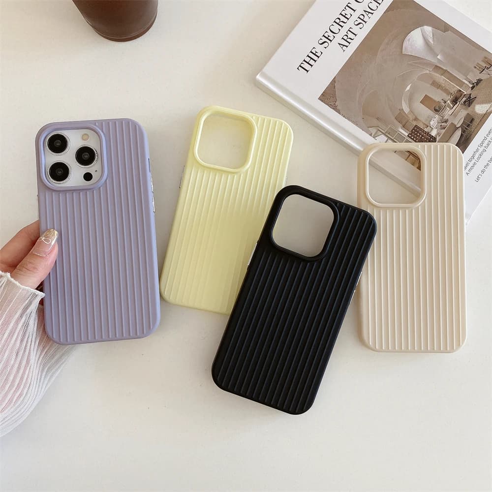 Custodia per cellulare a costine con piastrelle colorate Macaron adatta per iPhone11 12 13 14 15 16pro tinta unita durevole 16plus prot per telefono cellulare