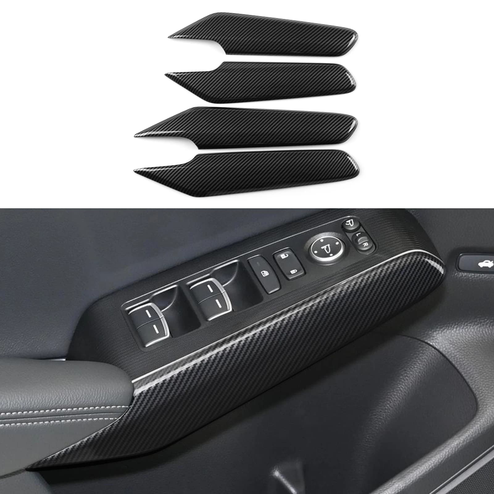 For Honda Civic 11th generation (2022-2026) Accessories, decorative strips for inner arm car Cover panel Wall decals for finishes in ABS carbon fiber