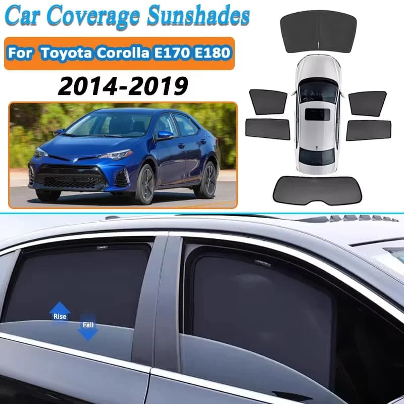 Parasole a rete per Toyota Corolla E170 E180 2014-2019, visiera anteriore e posteriore, protezione solare anti-luce diretta, accessori auto