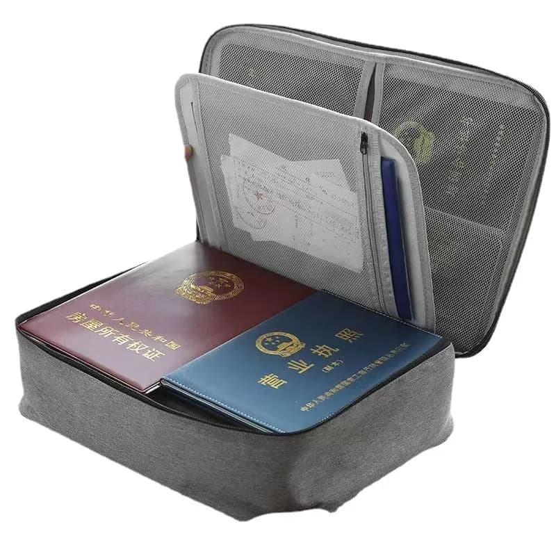 Document Organizer Briefcase 5-Layer Folder Holder Men's Women's Bag Cover Purse Passport Home Safe Functional File Storage Case