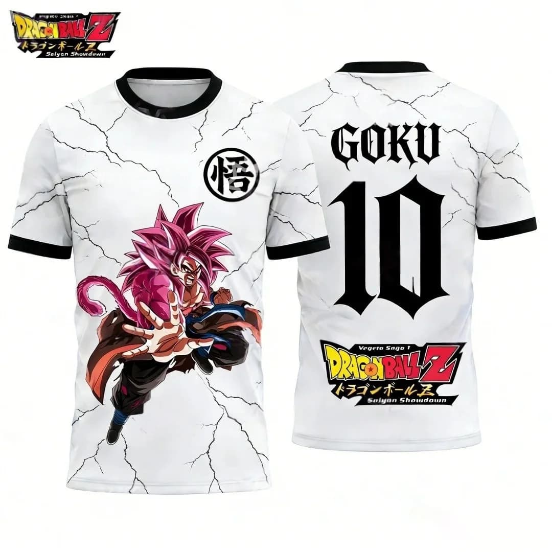 Maglia da Calcio Dragon Ball 2026 con Motivo Anime, T-shirt Sportiva da Uomo, Maglietta per Bambini, T-shirt Traspirante da Donna