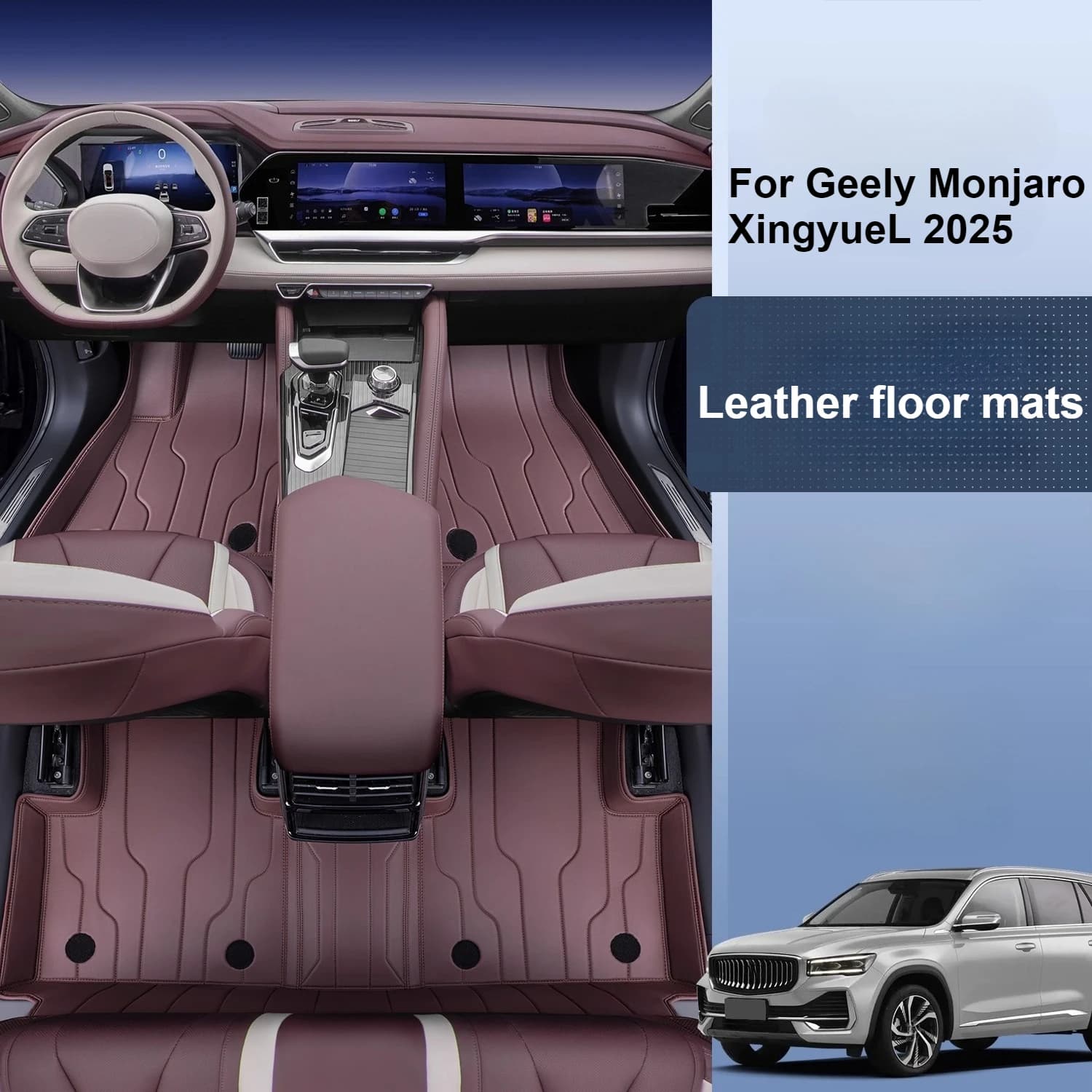 Per Geely Monjaro Xingyue L 2025 Tappetini in pelle a copertura totale Accessori per auto impermeabili e antimacchia