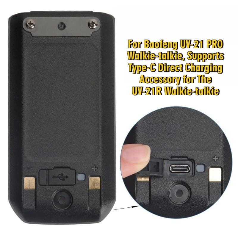 Per il walkie-talkie Baofeng UV-21 PRO supporta l'accessorio di ricarica diretta di tipo C per il walkie-talkie UV-21R