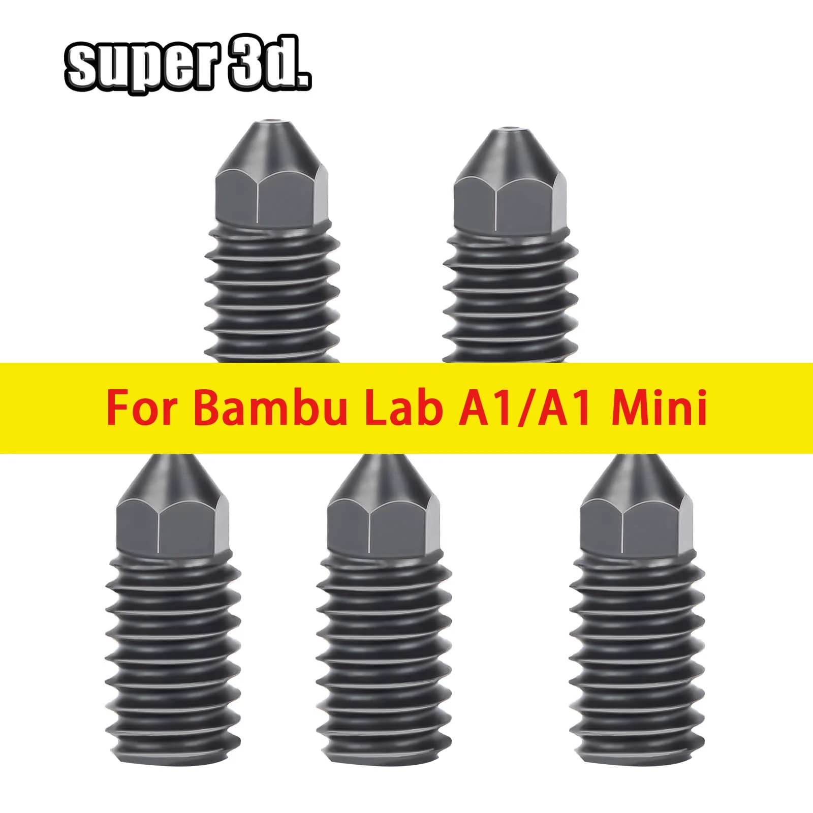 Bambu Hardened Steel Nozzle For Bambu Lab A1/A1 Mini Hotend 0.4 0.6 0.8mm Nozzle For Bambulab A1 Hotend A1 Mini 3D Printer