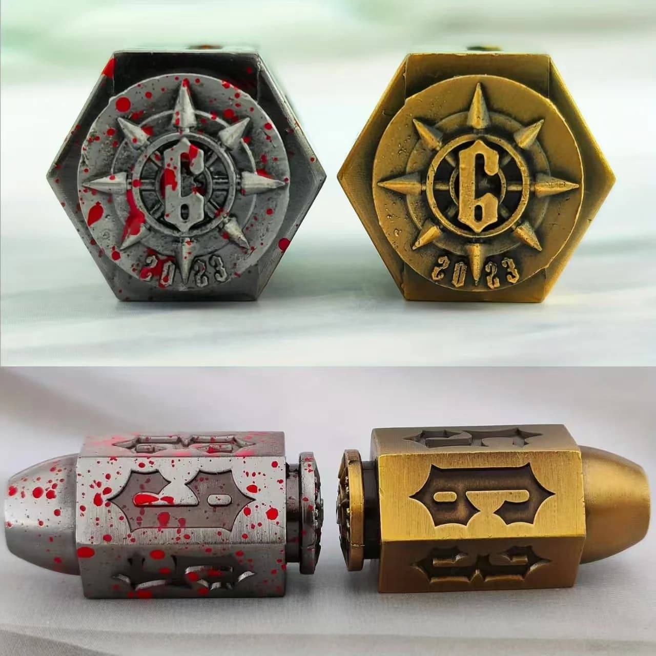 Set di Dadi Metallici D6 a Forma di Proiettile per Dungeons and Dragons, Dadi Poliedrici per Giochi da Tavolo e Giochi di Ruolo, Cubo D6 per Regali DND