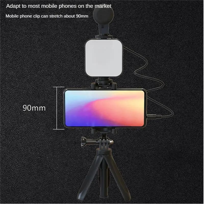 AABFK Trasmissione in diretta Video Luce di riempimento Foto Selfie Stick Luce di bellezza Fotografia Ancoraggio Luce di riproduzione Staffa da tavolo