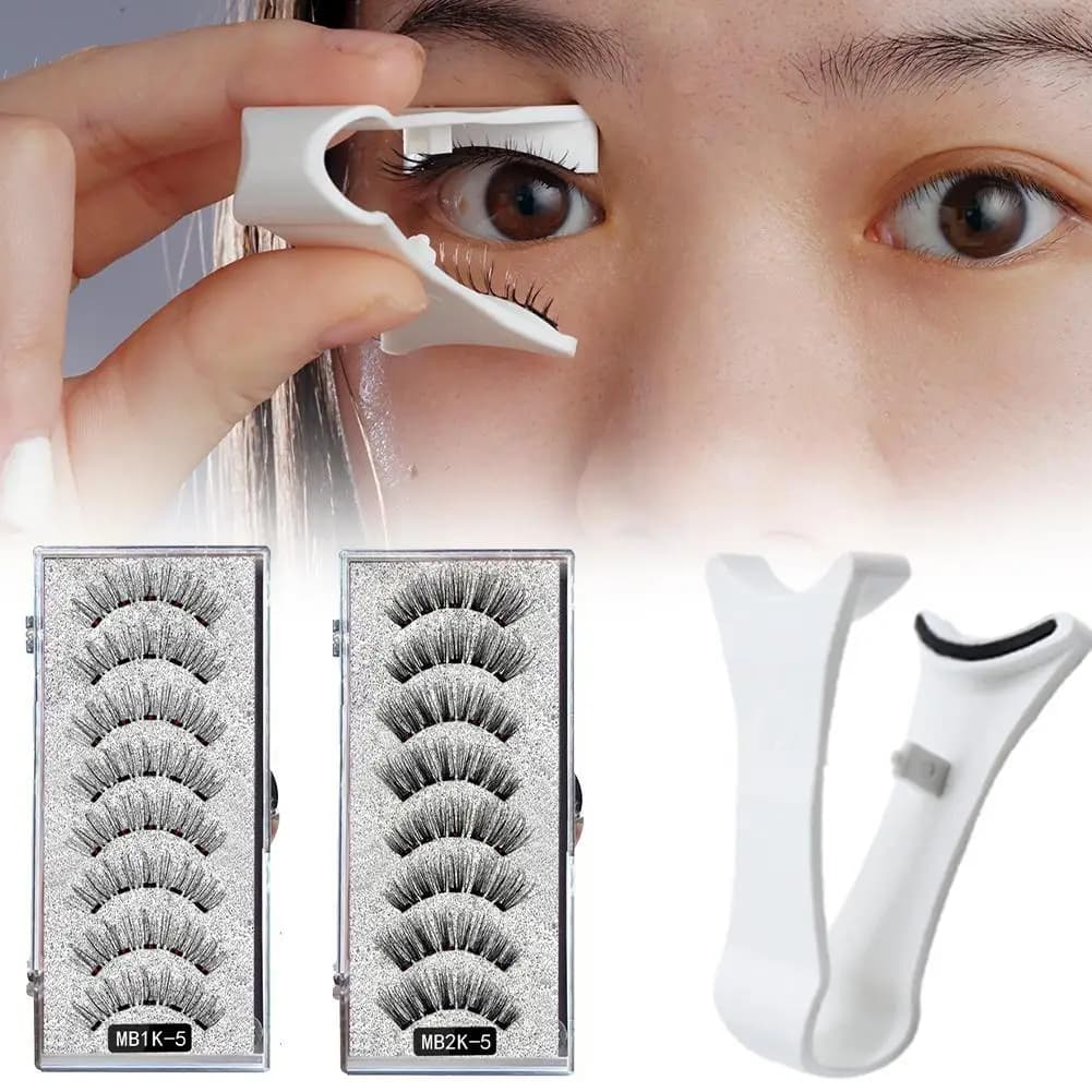 3D natural face magnetic eyelashes 5 pairs Supplies for hand-made individual eyelashes with make-up tool
