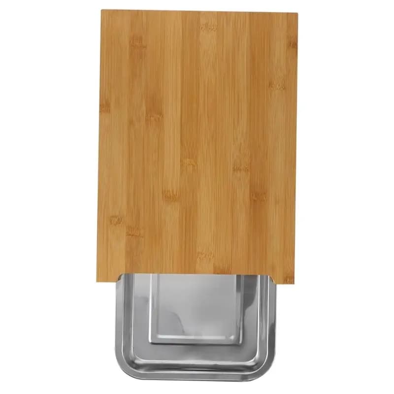 AT29 - Tagliere in legno con cassetto, utensile da cucina per bistecche e servire verdure